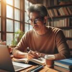 語学学習を楽しむ男性
