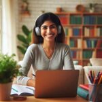語学学習を楽しむ女性